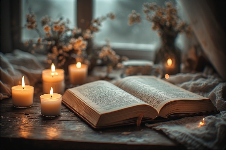 Sudut Sofa Malam dengan Cahaya Lilin dan Buku Favorit: Momen Cozy yang Selalu Mengundang